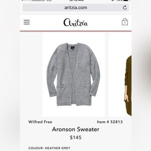 Aritzia Aronson sweater XXS